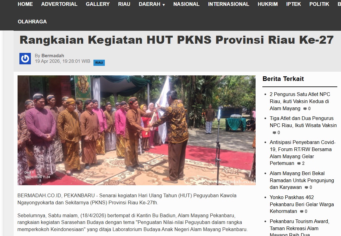 Publikasi Media Online Peringatan Hari Ulang Tahun PKNS Ke-27 Oleh Bermadah.Com